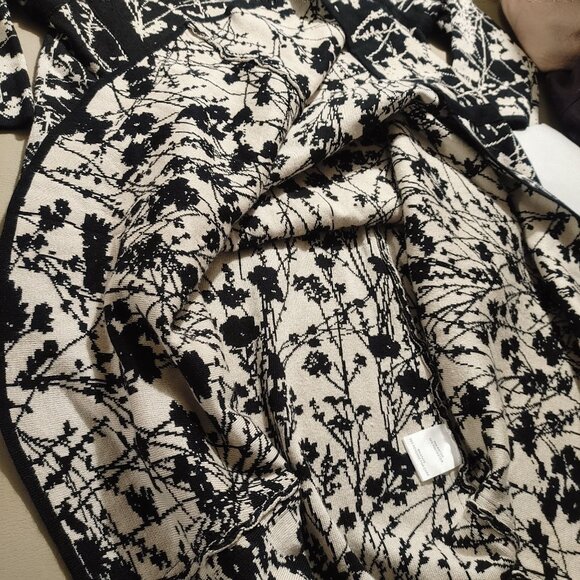 Taylor Size Large Womens Floral Print Black  White Dress Large Rayon Polyester - Picture 10 of 14